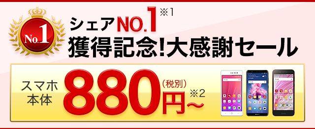 シェアNo.1獲得記念！ 大感謝セール