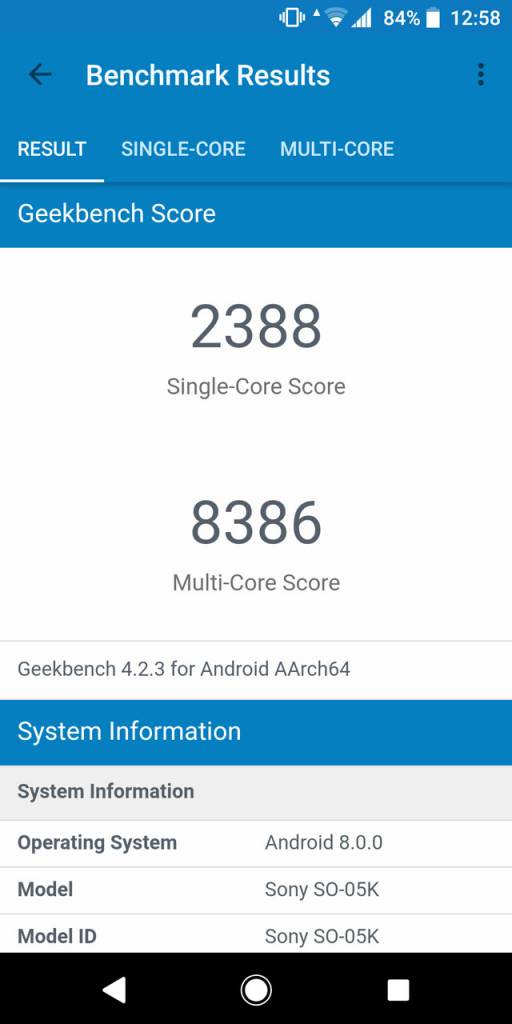 Xperia XZ2 Compact ベンチマーク