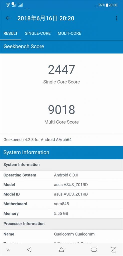 ZenFone 5Z ベンチマーク
